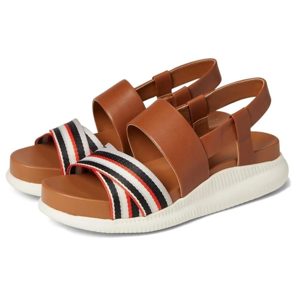 NEW Cole Haan Womens 2.Zerogrand Slingback Sandal Flat sz 6.5 brown